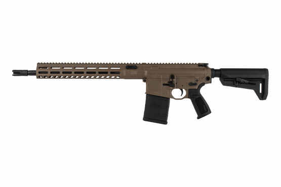 flat dark earth SIG Sauer 16" 761i Tread AR-10 rifle with lightweight carbine stock
